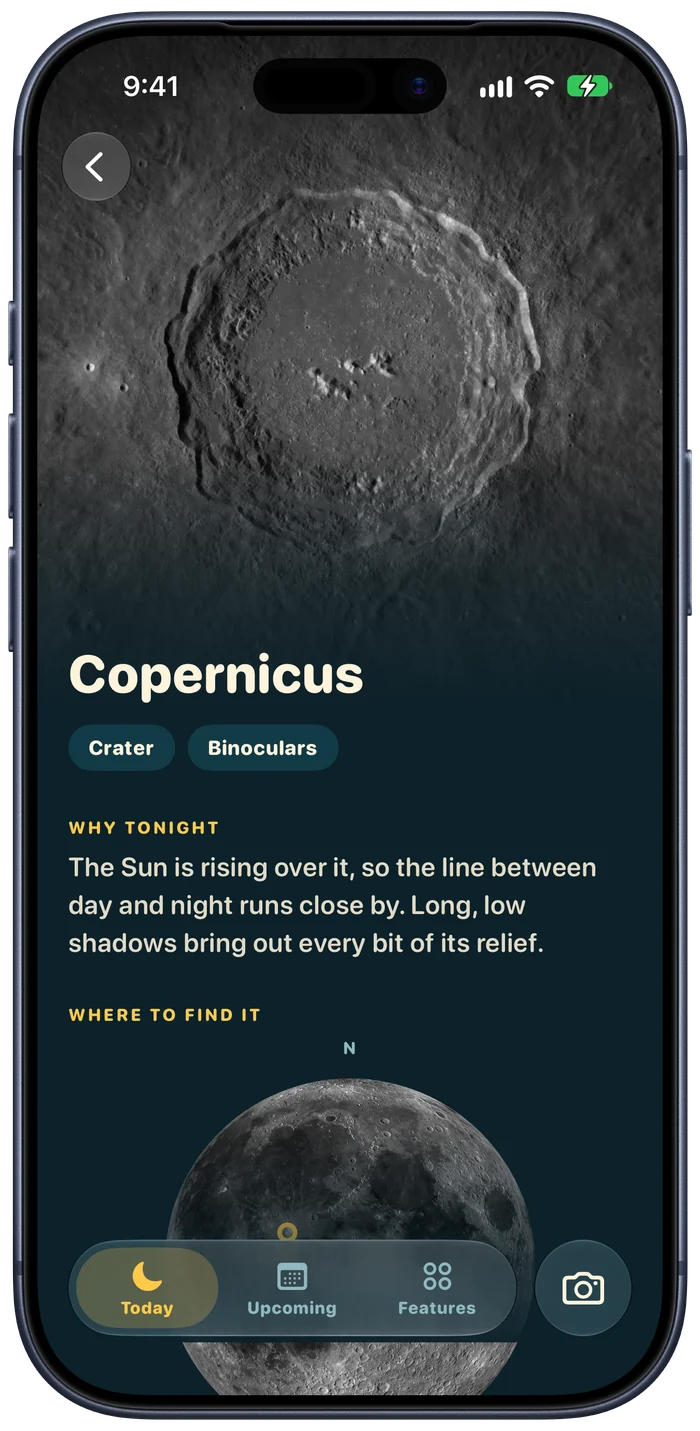 Moonbound feature page for the crater Copernicus